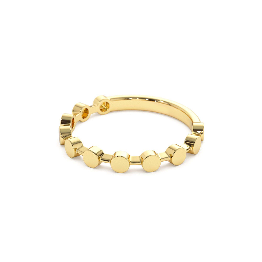 Tiny Round Stackable Ring For Women in 14K Gold — view 2