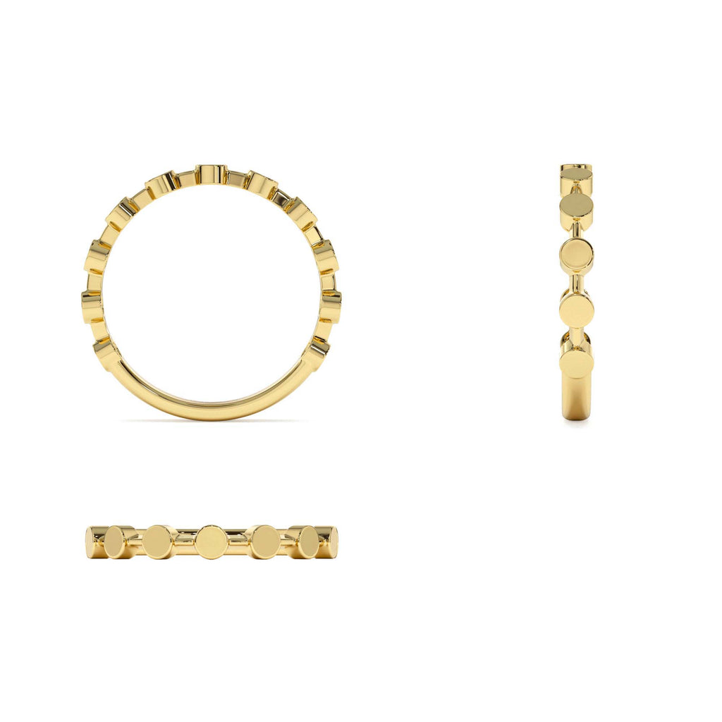 Tiny Round Stackable Ring For Women in 14K Gold — view 3