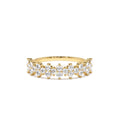 Cluster Diamond Half Eternity Wedding Band in 14K Gold — view 1