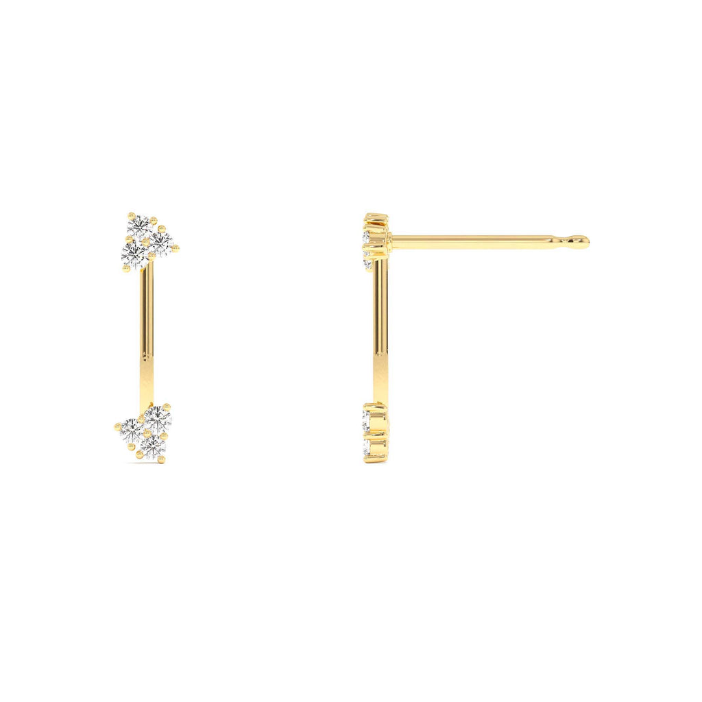 Vertical Bar Diamond Earrings in 14K Gold — view 2