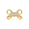 Folded Micro Pave Diamond Ring in 14K Gold — view 1
