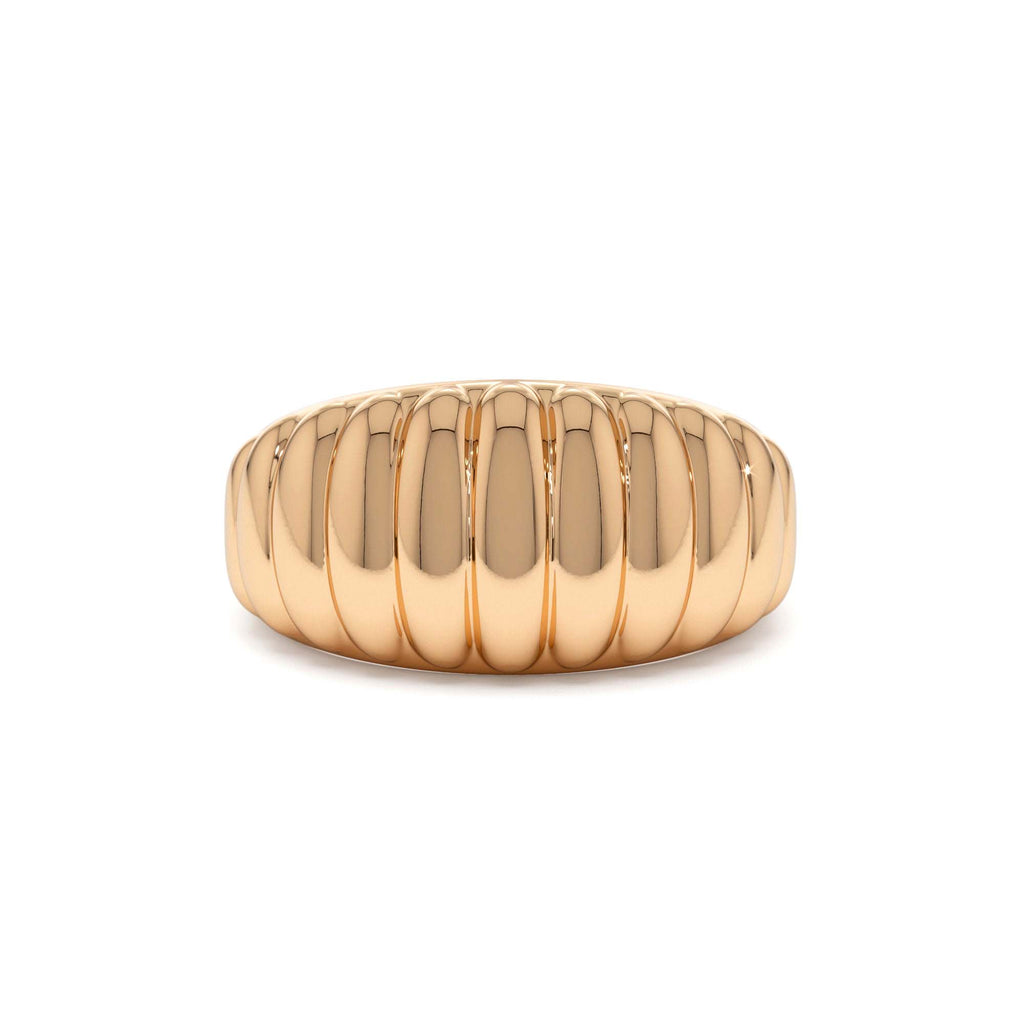 Chunky Ribbed Statement Ring in 14K Gold — view 5