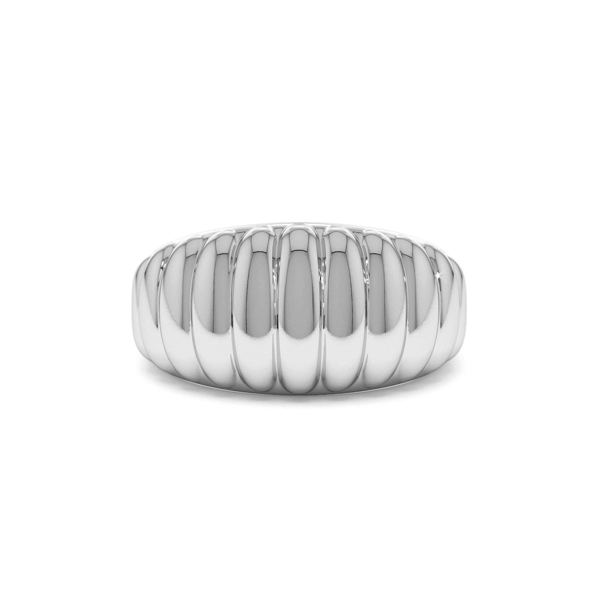 Chunky Ribbed Statement Ring in 14K Gold — view 4