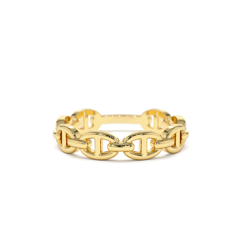 Mariner Chain Ring in 14K Gold — view 1