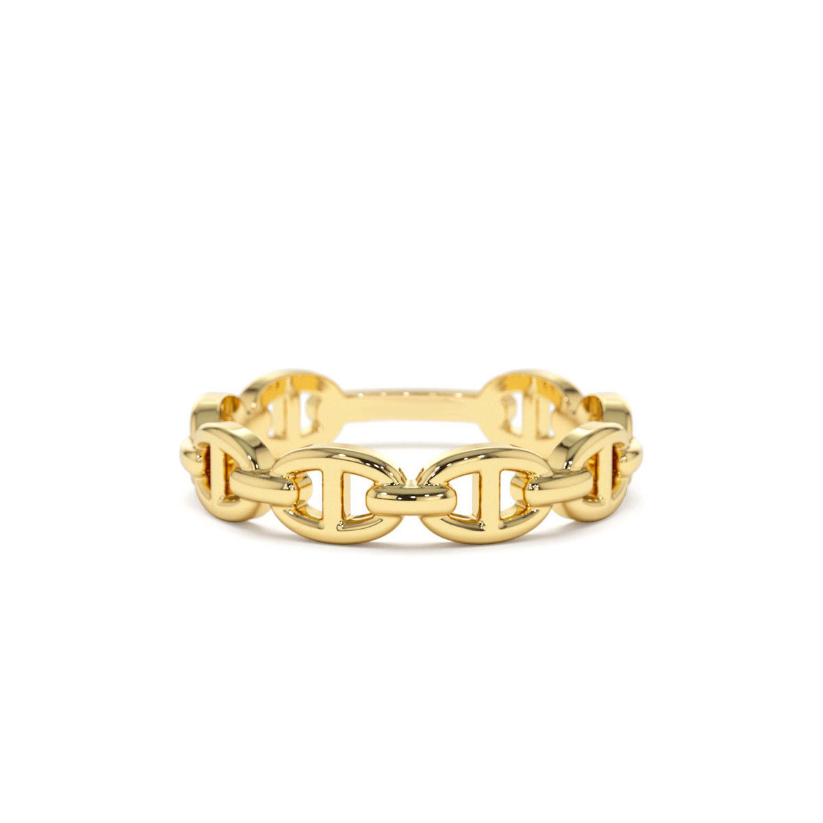 Mariner Chain Ring in 14K Gold — view 1