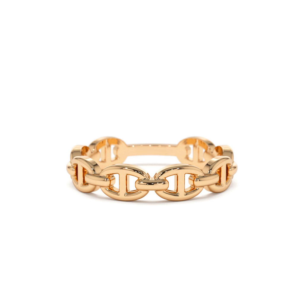 Mariner Chain Ring in 14K Gold — view 5