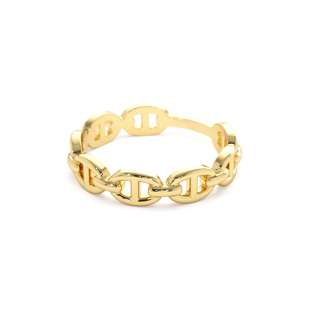Mariner Chain Ring in 14K Gold — view 2