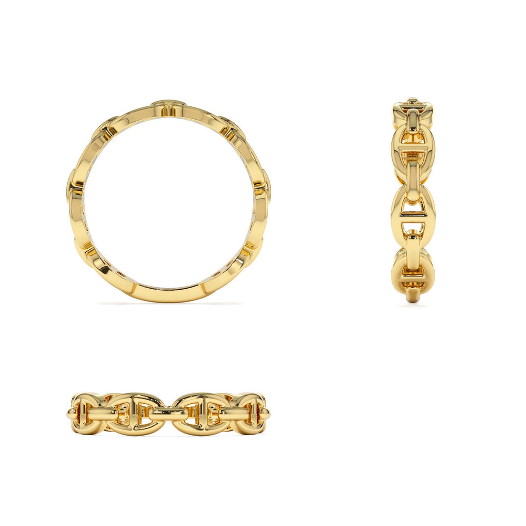 Mariner Chain Ring in 14K Gold — view 3