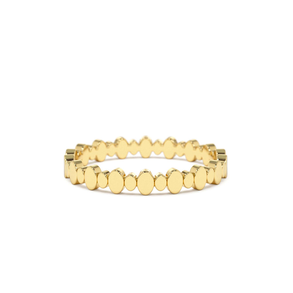 Alternating Size Oval Ring in 14K Gold — view 1