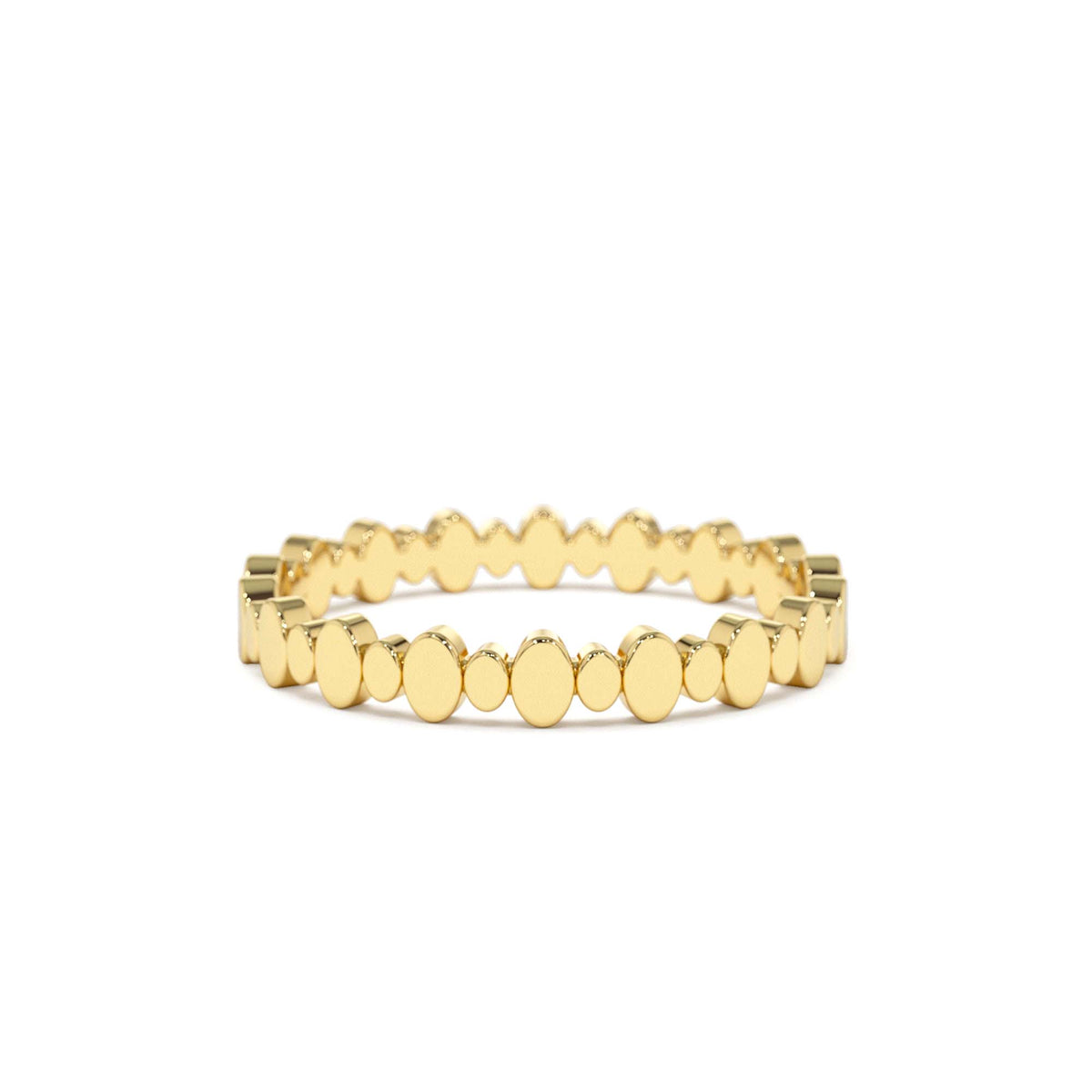Alternating Size Oval Ring in 14K Gold — view 1