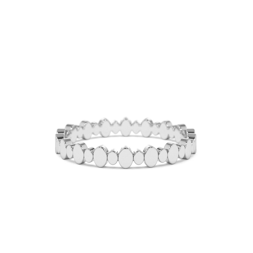 Alternating Size Oval Ring in 14K Gold — view 4