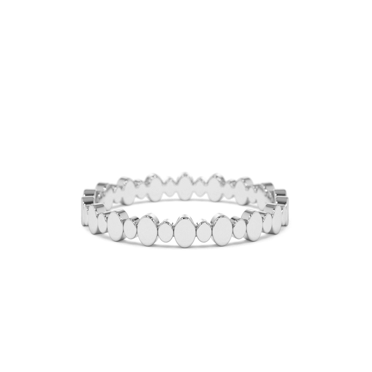 Alternating Size Oval Ring in 14K Gold — view 4