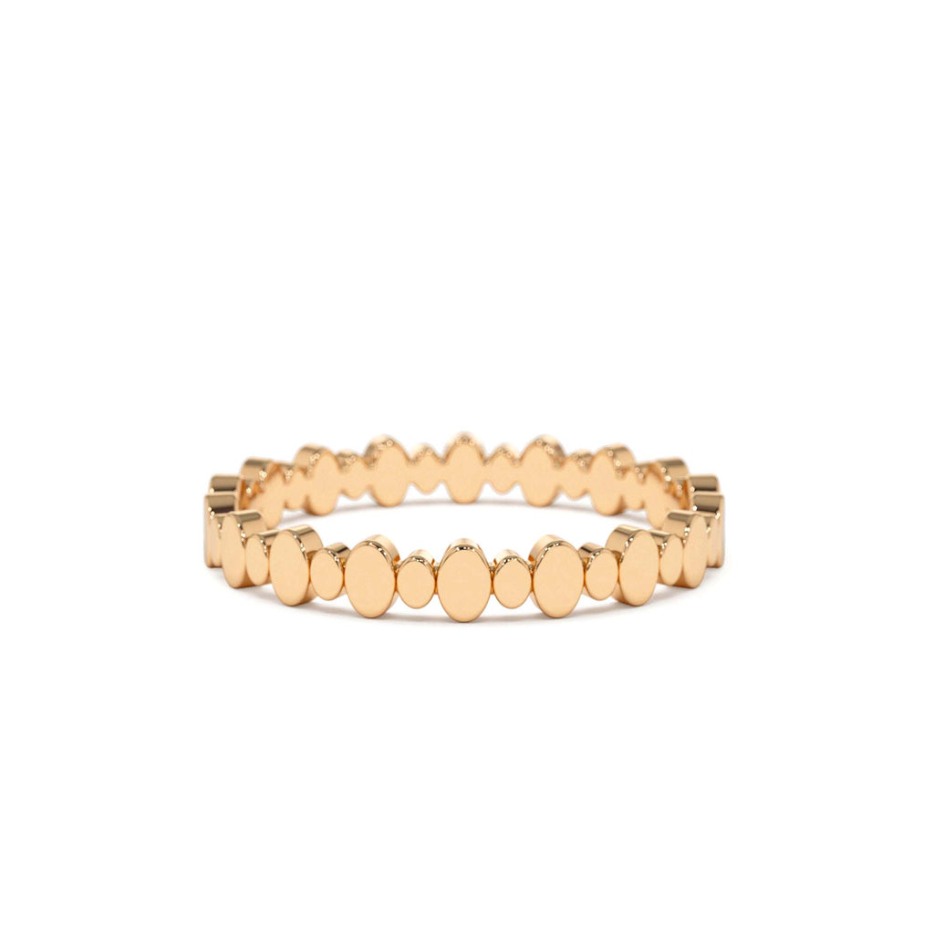Alternating Size Oval Ring in 14K Gold — view 5