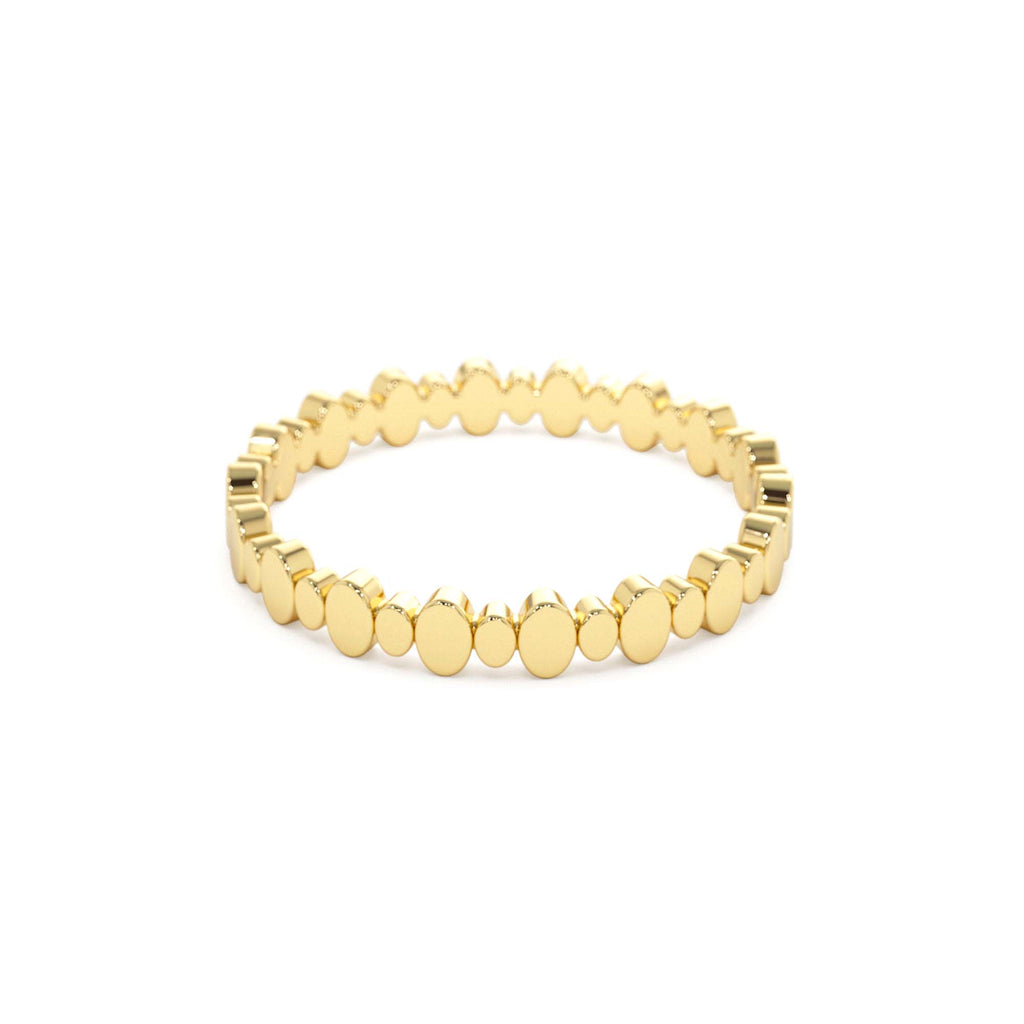 Alternating Size Oval Ring in 14K Gold — view 2