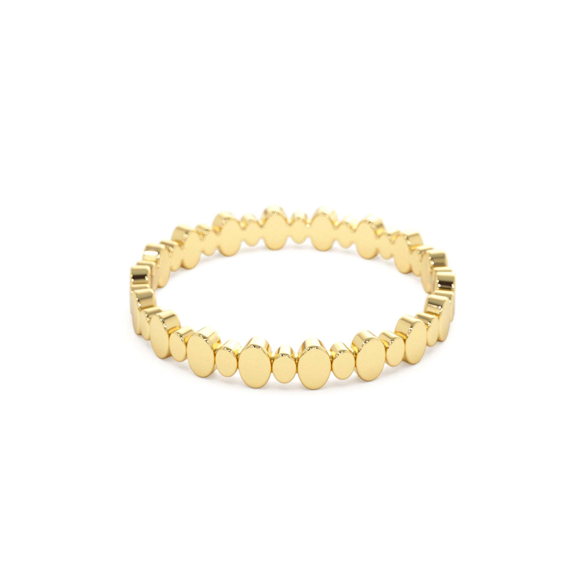 Alternating Size Oval Ring in 14K Gold — view 2
