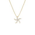 Diamond Starfish Charm Pendant in 14K Gold — view 1