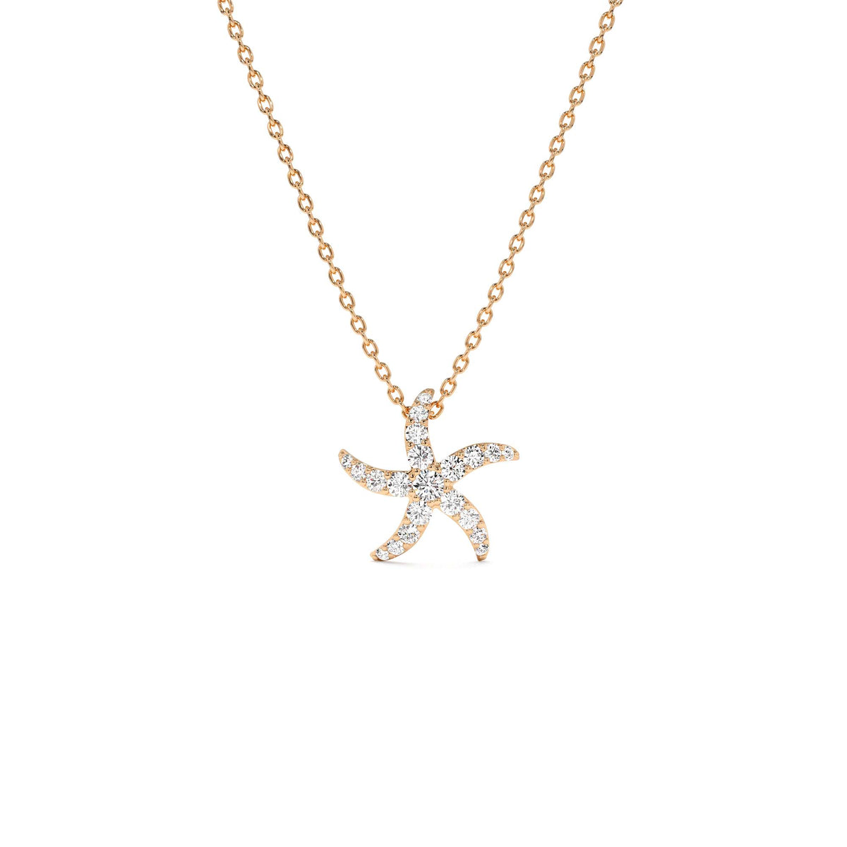 Diamond Starfish Charm Pendant in 14K Gold — view 3