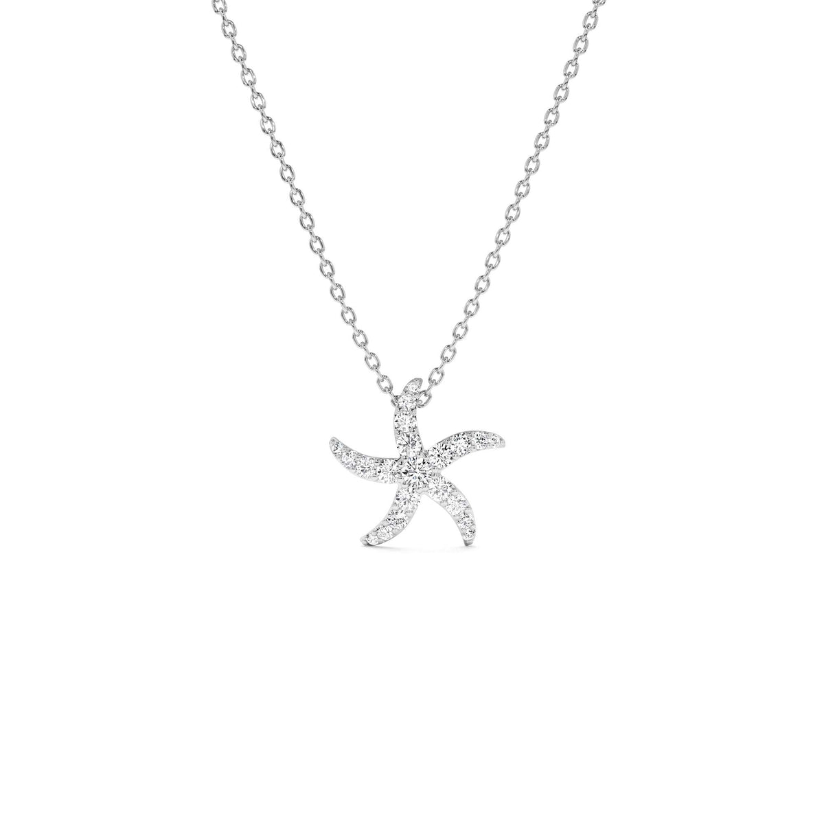 Diamond Starfish Charm Pendant in 14K Gold — view 2