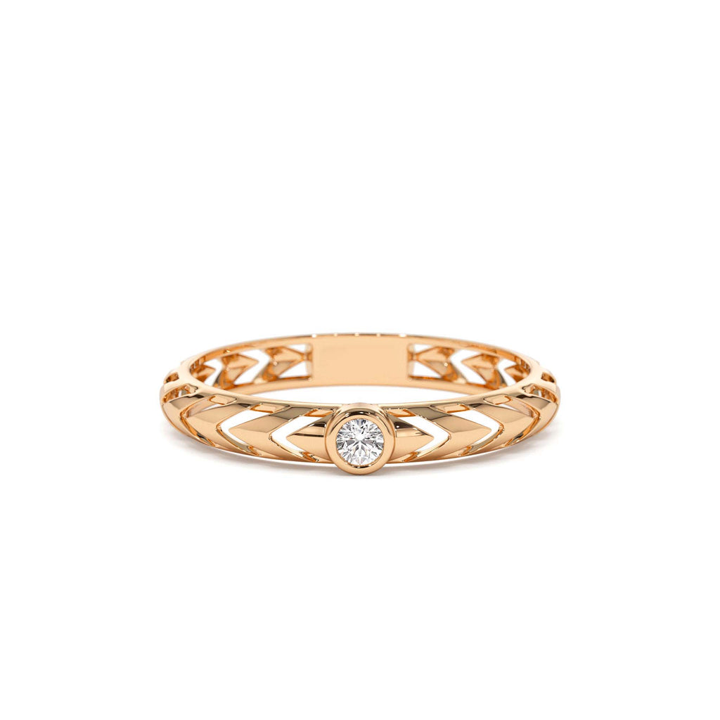 Unique Diamond Modern Ring in 14K Gold — view 5