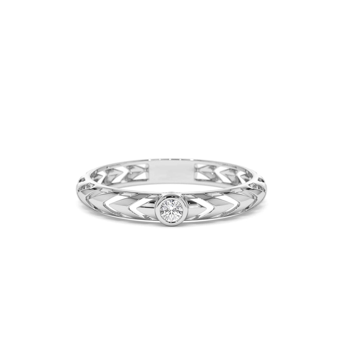 Unique Diamond Modern Ring in 14K Gold — view 4