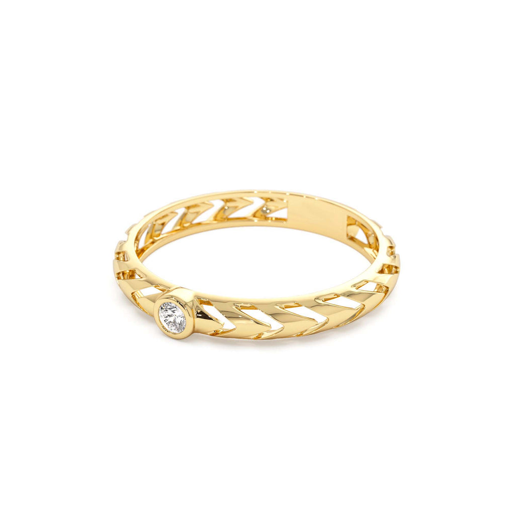 Unique Diamond Modern Ring in 14K Gold — view 2
