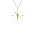 Layering Diamond Compass Charm Necklace in 14K Gold — view 1