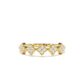 Round Diamond Stackable Clover Cluster Ring in 14K Gold — view 1
