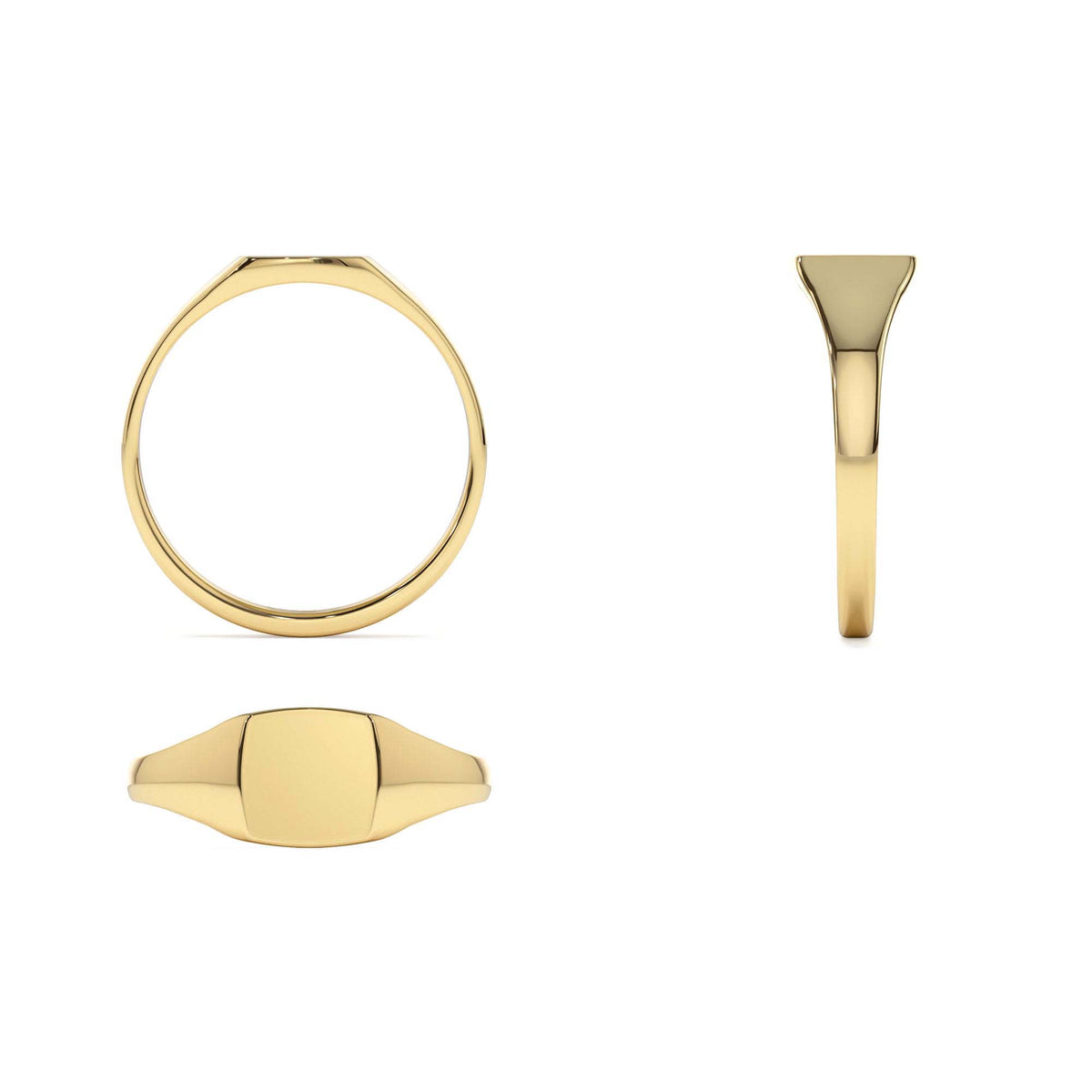 Square Signet Ring in 14K Gold — view 3