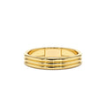 3.5MM Multi Lined Gold Wedding Ring in 14K Gold — view 1