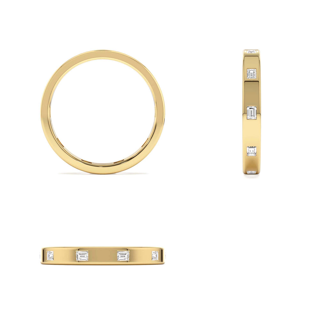 Full Eternity Flush Setting Baguette Diamond Band in 14K Gold — view 3