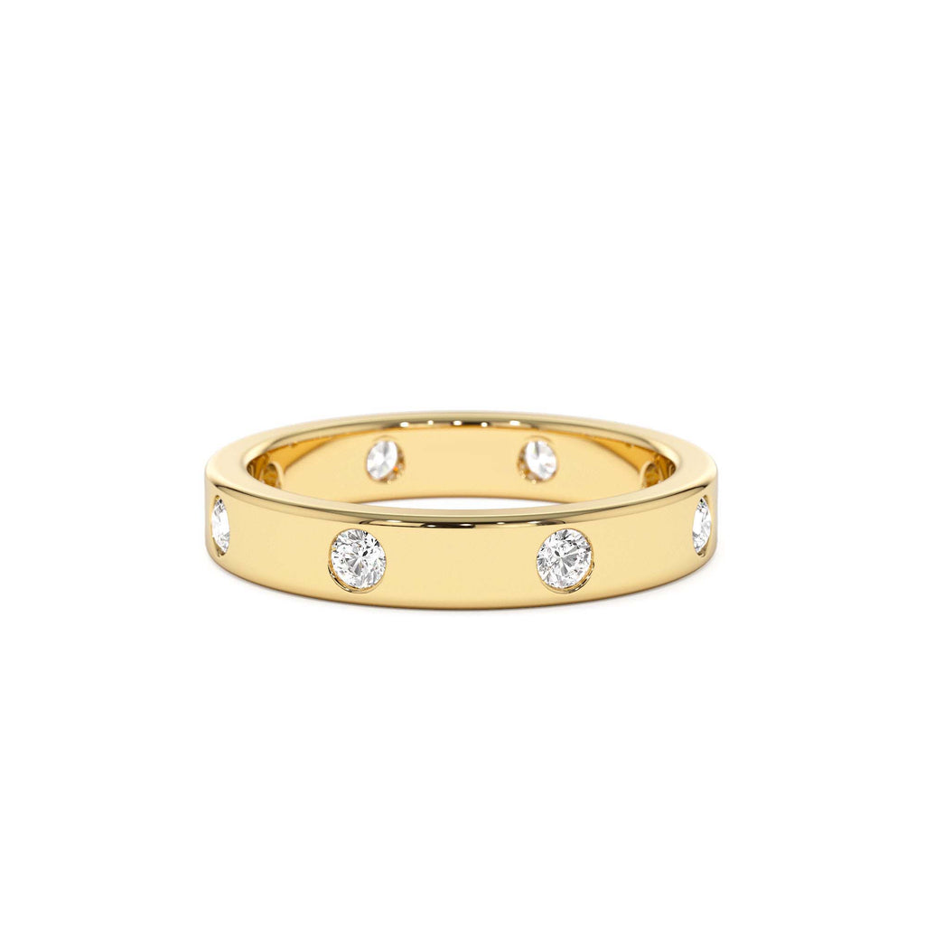 Full Eternity Flush Setting Round Diamond Band in 14K Gold — view 1