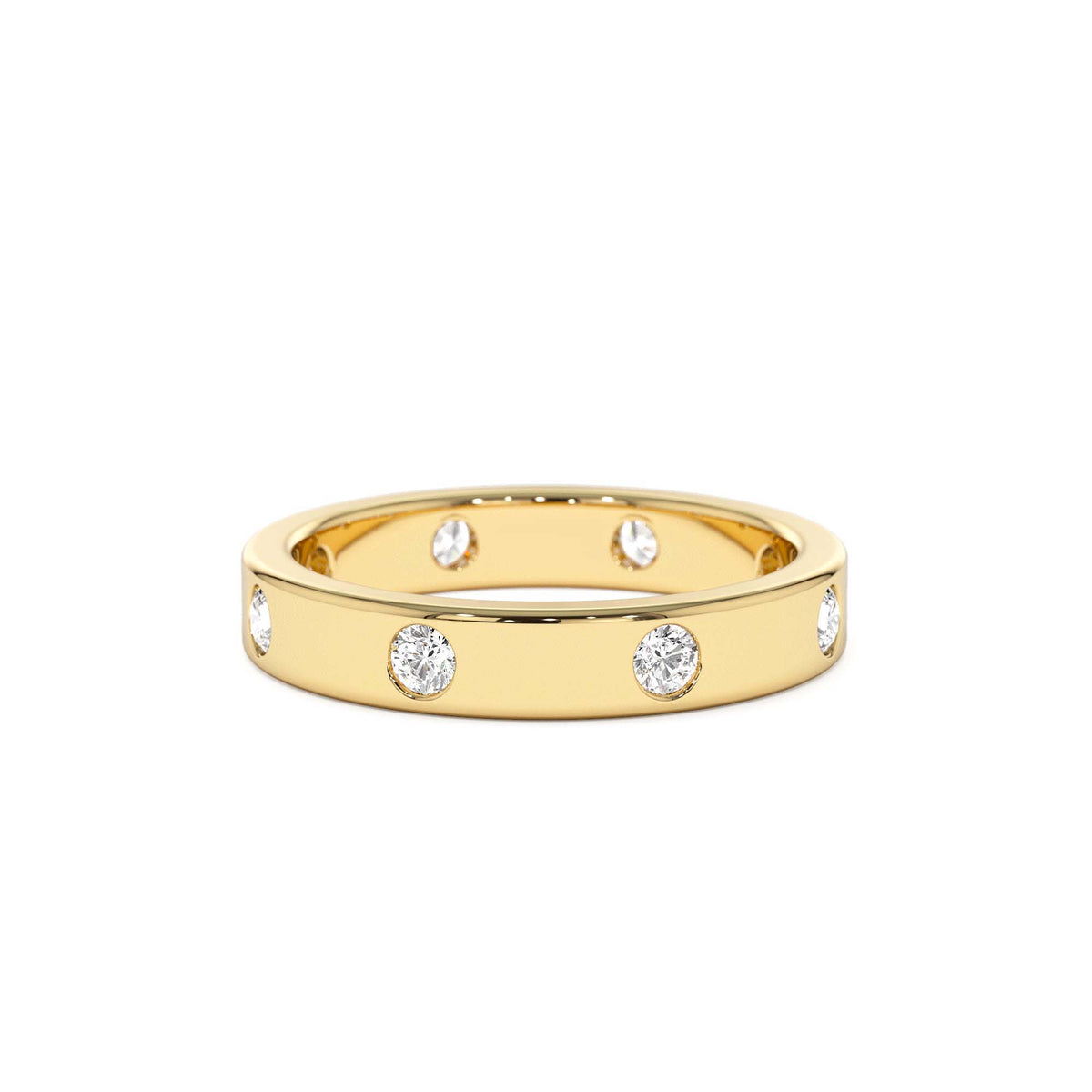 Full Eternity Flush Setting Round Diamond Band in 14K Gold — view 1