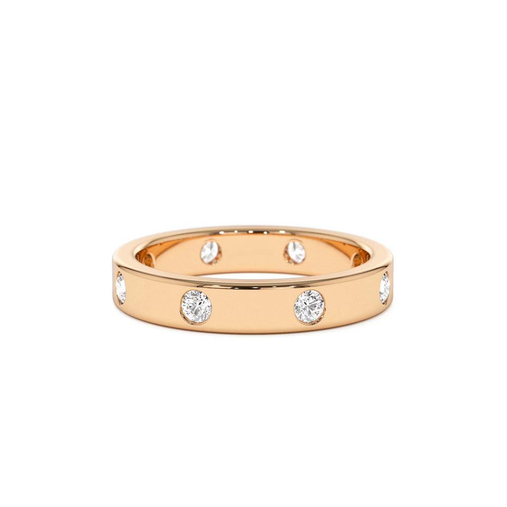 Full Eternity Flush Setting Round Diamond Band in 14K Gold — view 5