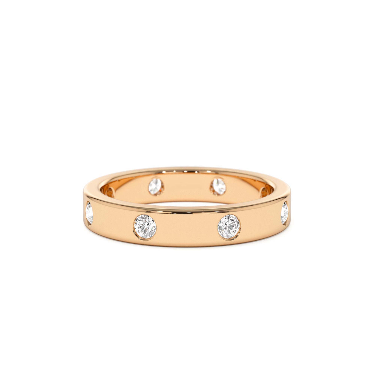Full Eternity Flush Setting Round Diamond Band in 14K Gold — view 5