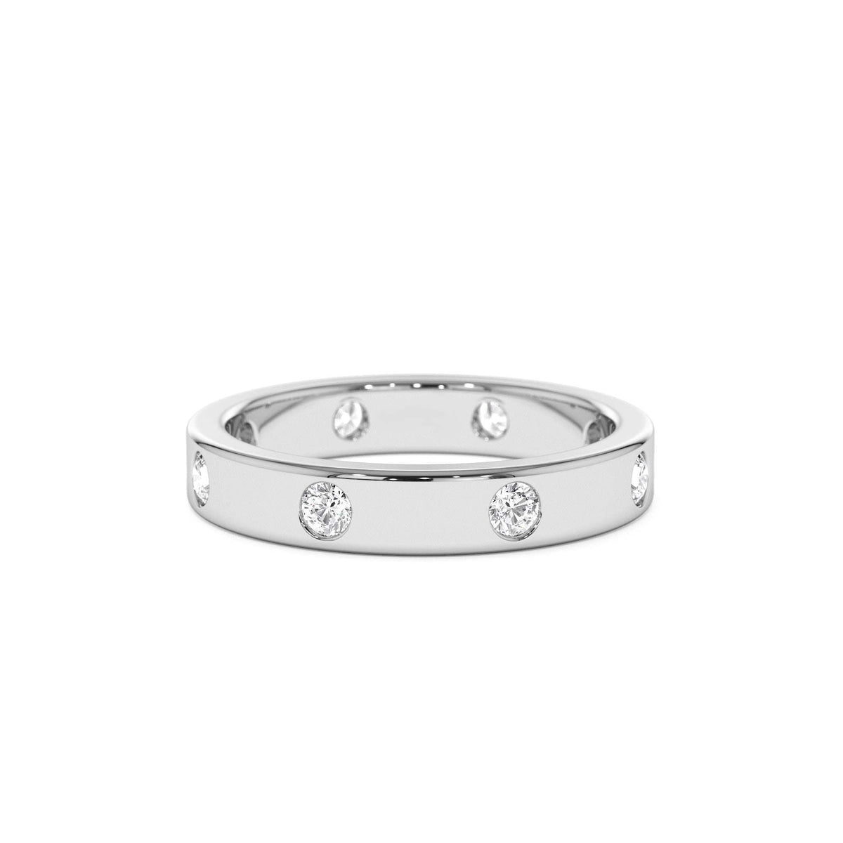 Full Eternity Flush Setting Round Diamond Band in 14K Gold — view 4
