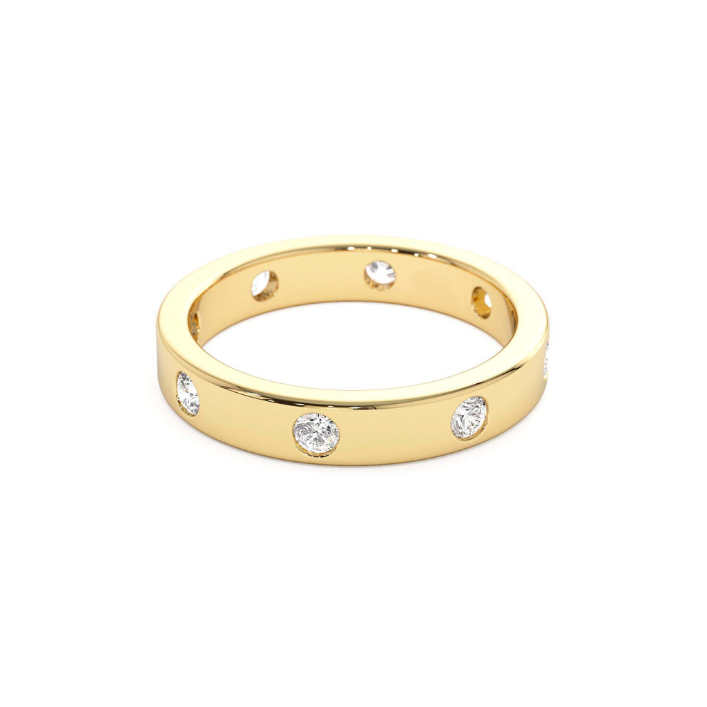Full Eternity Flush Setting Round Diamond Band in 14K Gold — view 2