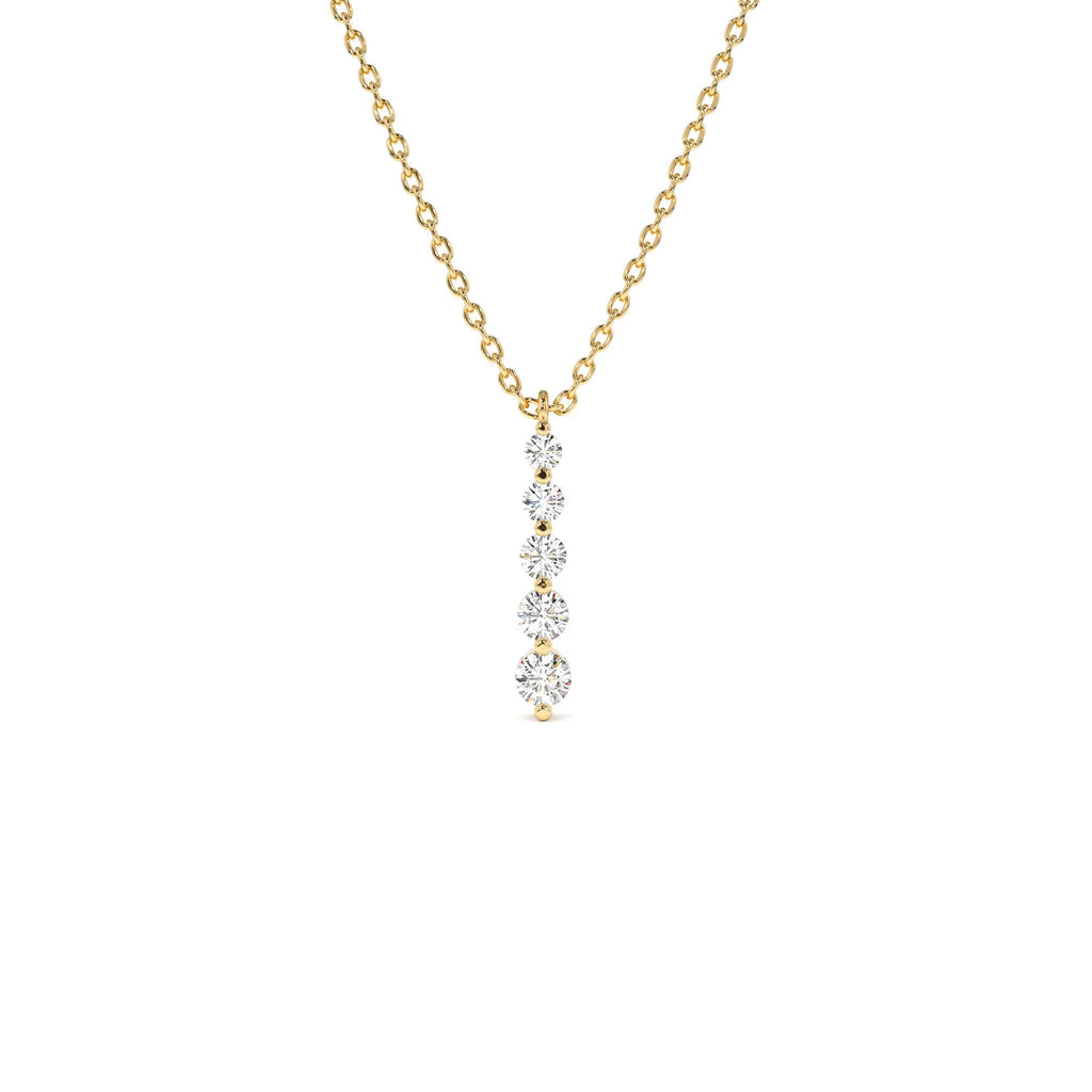 Diamond Bar Necklace in 14K Gold — view 1