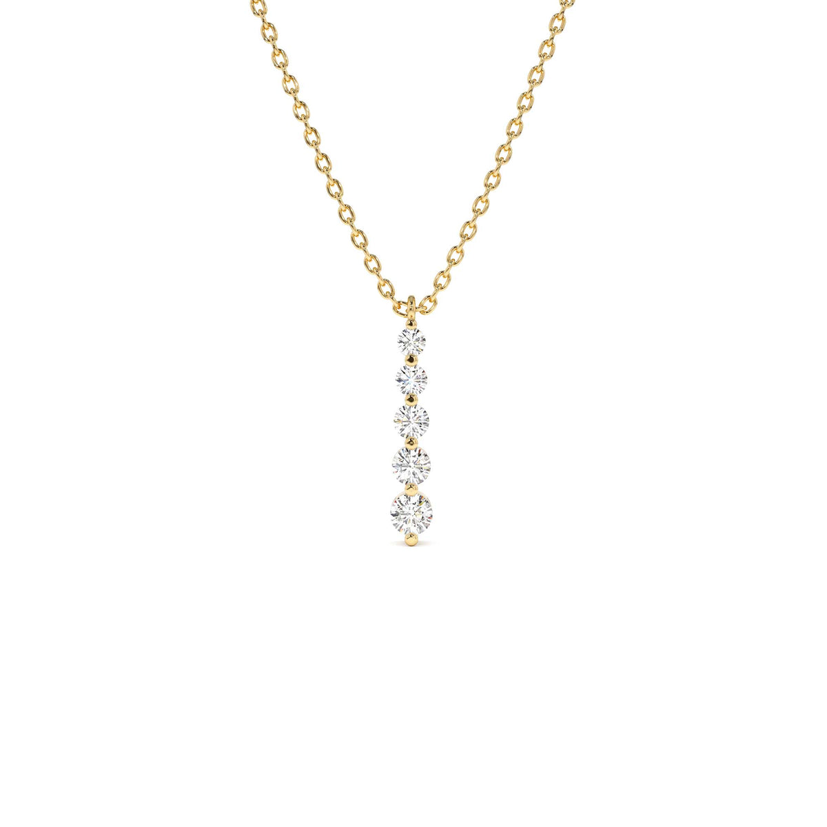 Diamond Bar Necklace in 14K Gold — view 1
