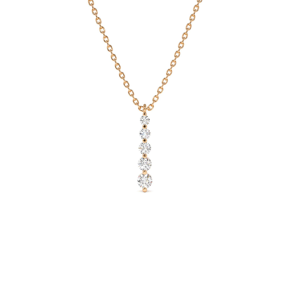 Diamond Bar Necklace in 14K Gold — view 4