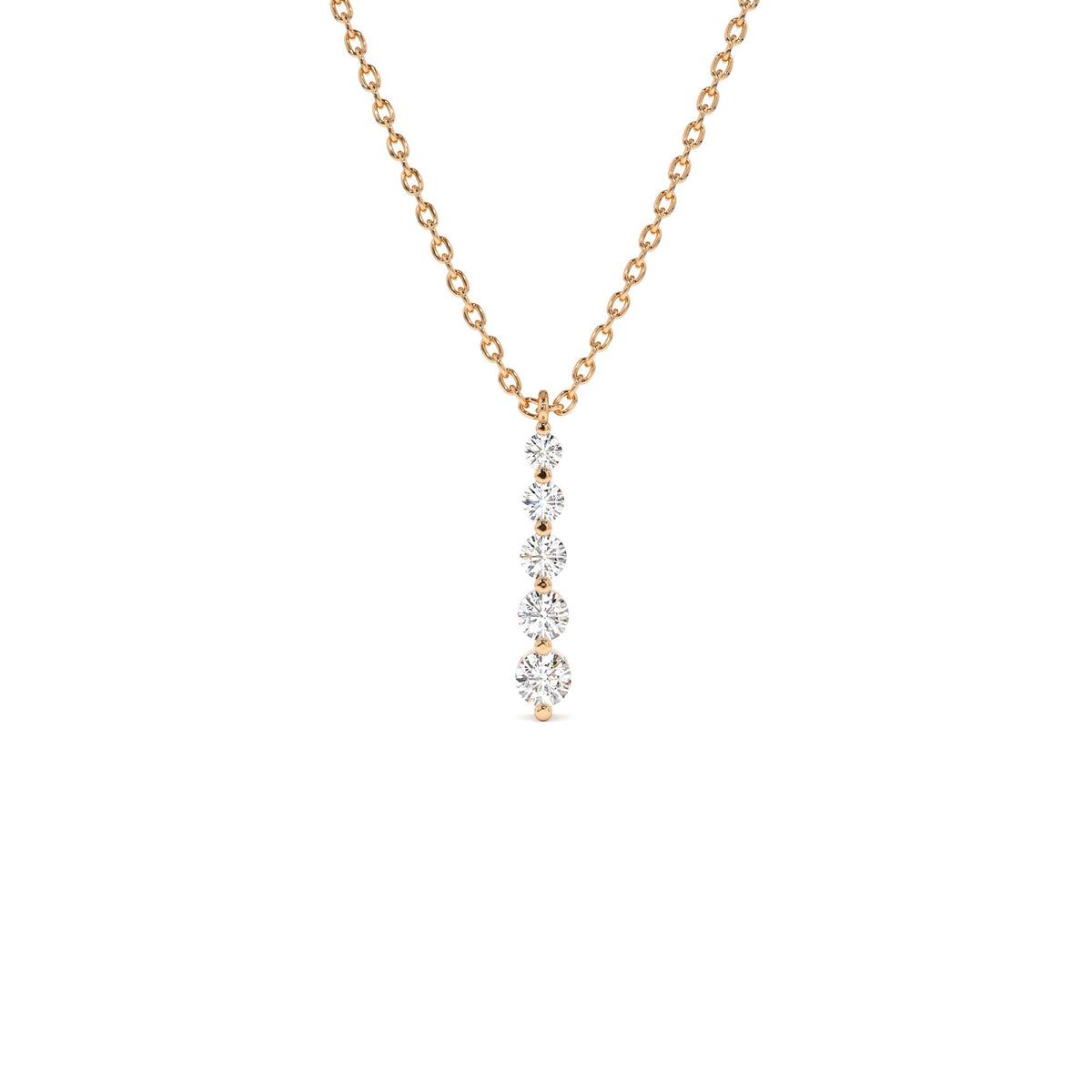 Diamond Bar Necklace in 14K Gold — view 4