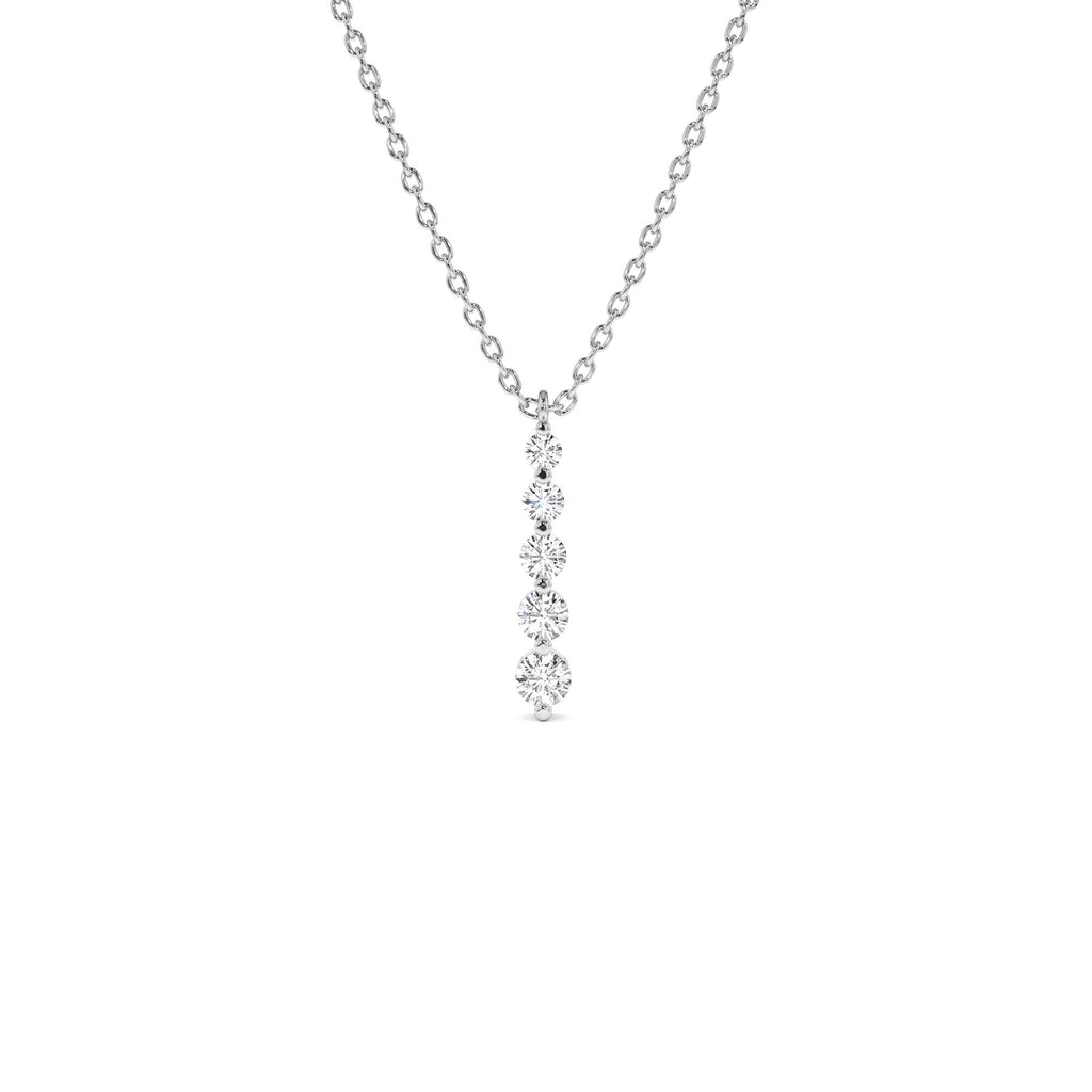 Diamond Bar Necklace in 14K Gold — view 3