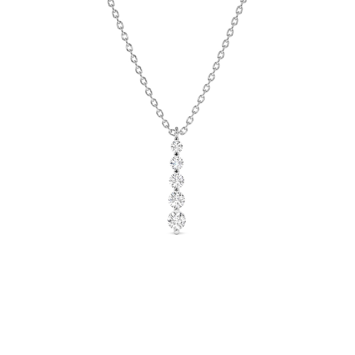 Diamond Bar Necklace in 14K Gold — view 3