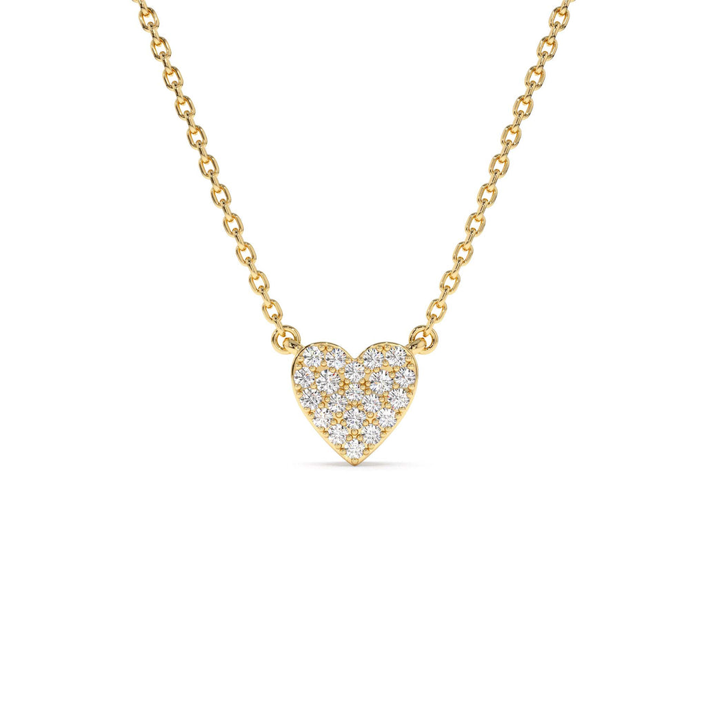 Mini Heart Diamond Necklace in 14K Gold — view 1
