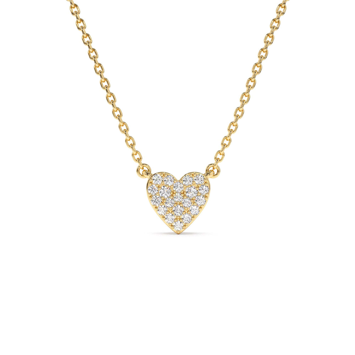 Mini Heart Diamond Necklace in 14K Gold — view 1