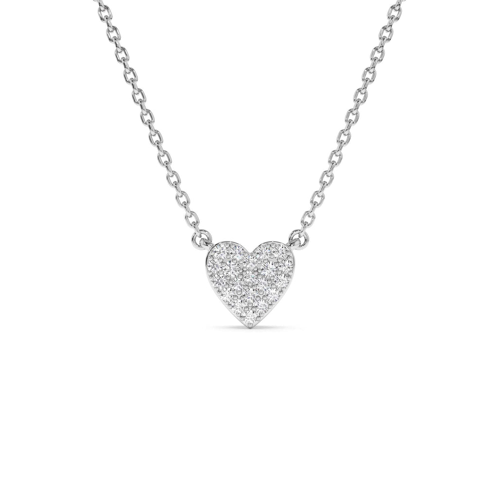 Mini Heart Diamond Necklace in 14K Gold — view 3