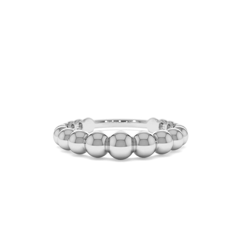 4MM Beaded Graduating Ring in 14K Gold — view 4