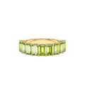 Emerald Cut Peridot Nine Stone Ring 2.35ctw in 14K Gold — view 1