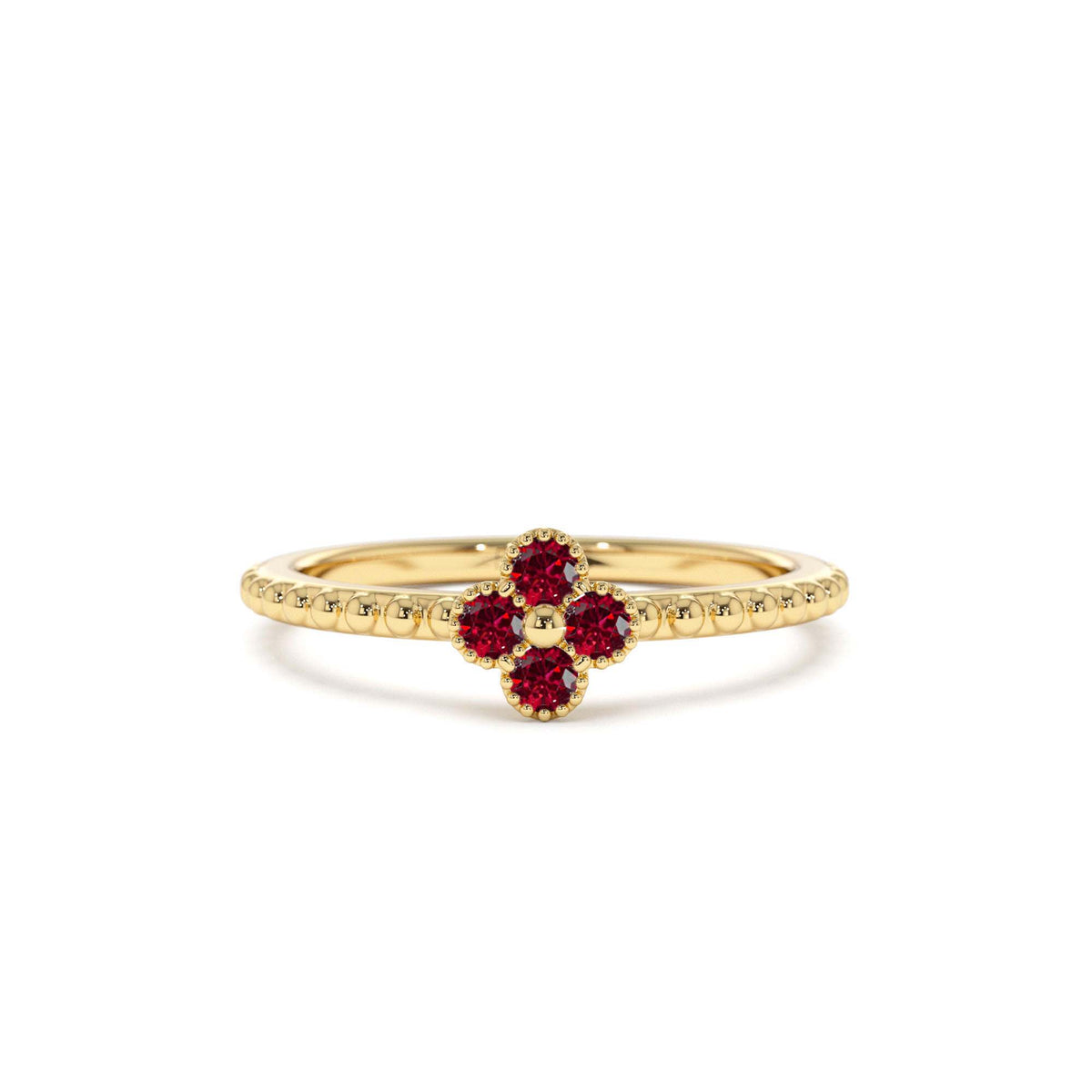 Ruby Clover Ring in 14K Gold — view 1