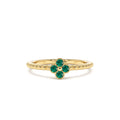 Emerald Clover Ring in 14K Gold — view 1