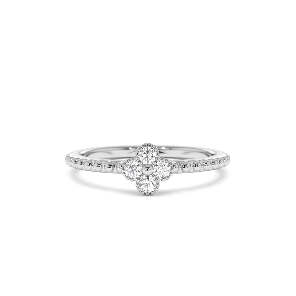 Diamond Clover Ring in 14K Gold — view 4